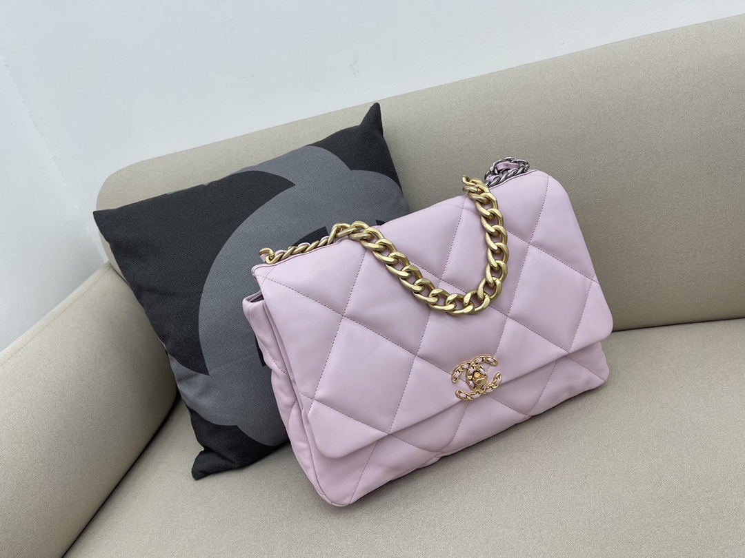 Lambskin 19 Maxi Handbag Flap Bag AS1162 Purple